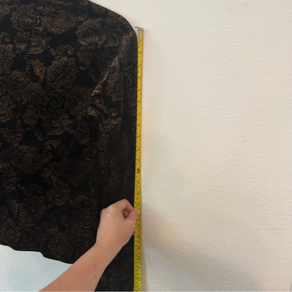 Ralph Lauren Black Gold Velvet Paisley Blazer Size 4 Small Quiet Luxury Glamour - Picture 9 of 11
